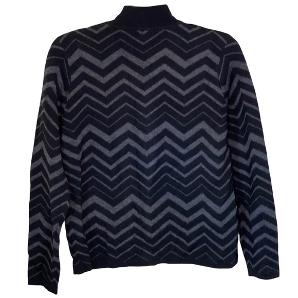 NWOT-Mercer & Madison 100% Merino Wool, Chevron Pattern, full zip Sweater XL - Picture 5 of 8